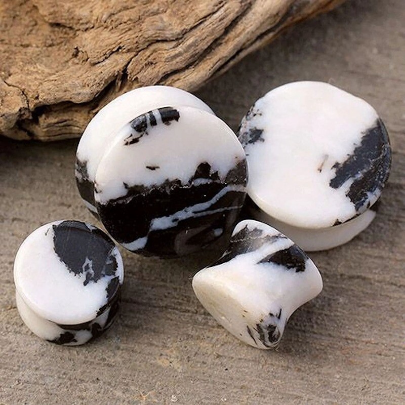 Tunnel Plug aus Zebra Stein