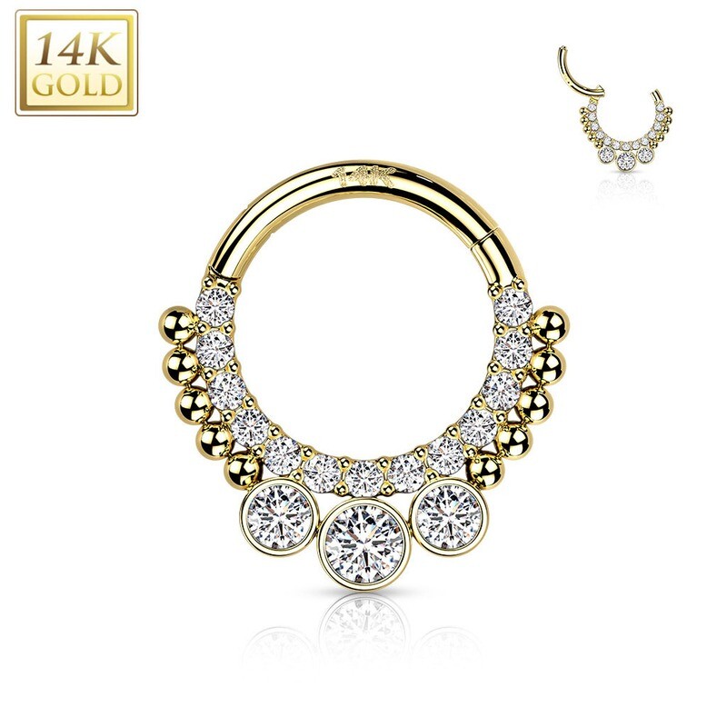 Segmentring Septum Daith aus 14K Gold