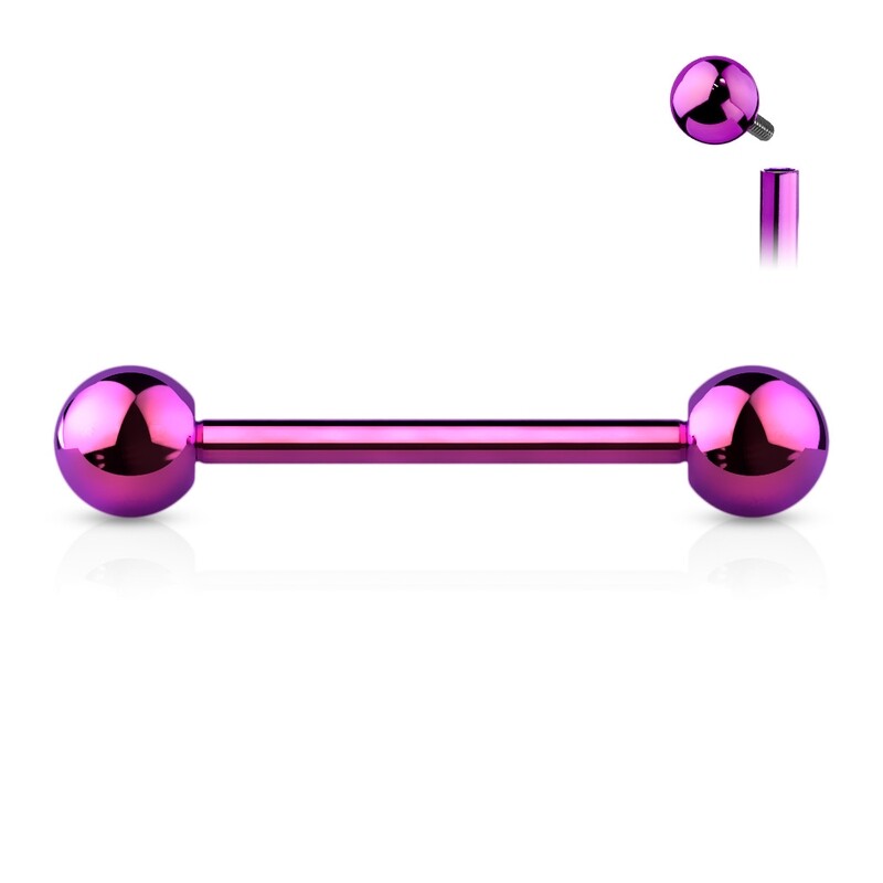 Zungenpiercing aus Titan pink