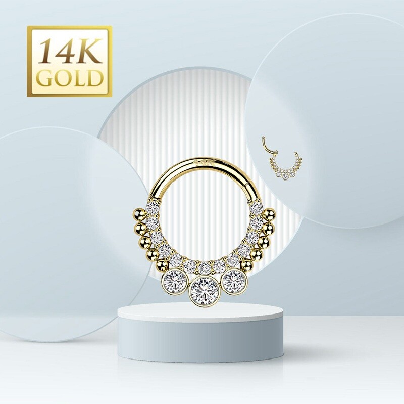 Segmentring Septum Daith aus 14K Gold