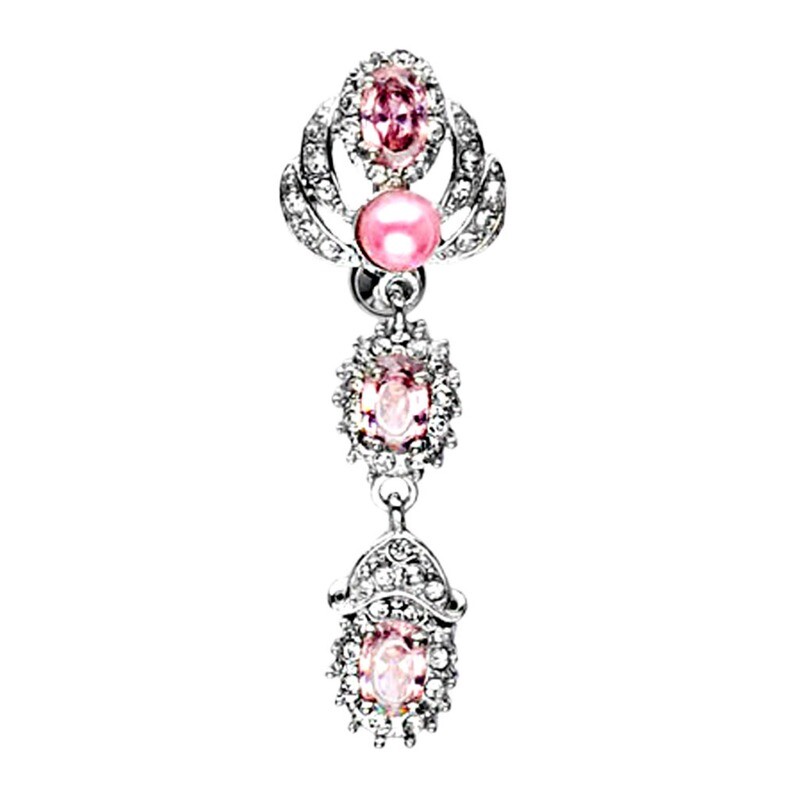 Umgedrehtes Bauchnabelpiercing Lotusblume Bouquet