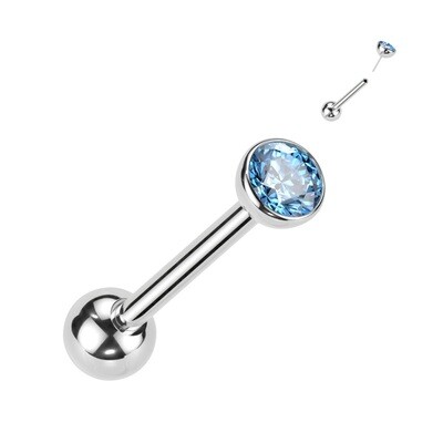 Zungenpiercing aus Titan G23 Scheibe aqua