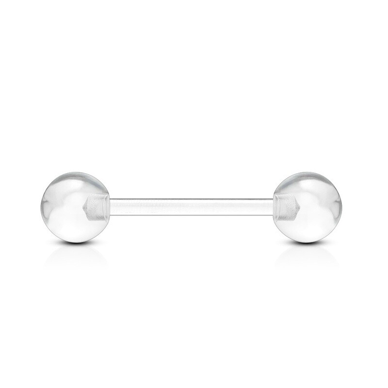 Zungenpiercing aus Bioflex transparent