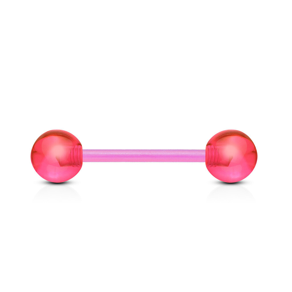 Zungenpiercing aus Bioflex pink