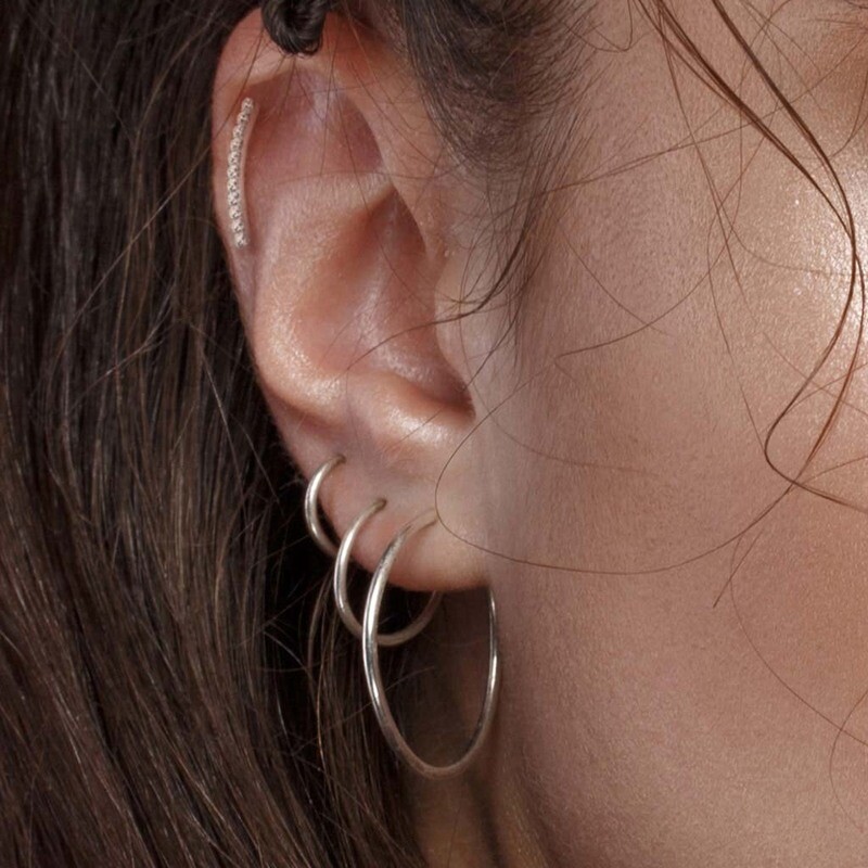Helix Piercing Kristallbogen silber