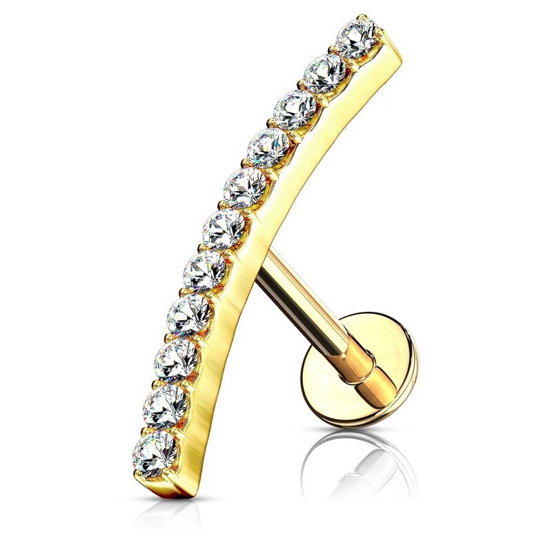 Helix Piercing Kristallbogen vergoldet