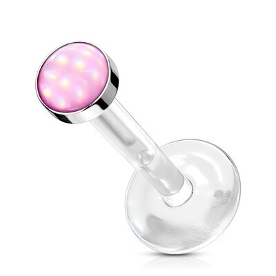 Labret aus Bioflex mit Opal pink
