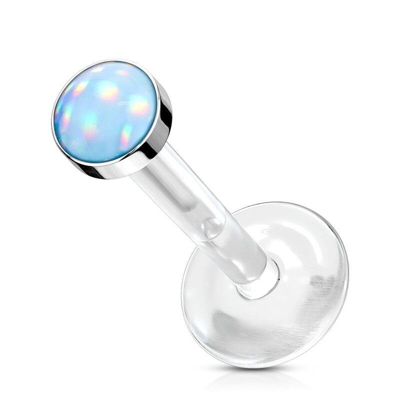 Labret aus Bioflex mit Opal aqua