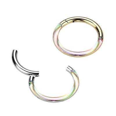 Segmentring aus Titan Irisierend silber