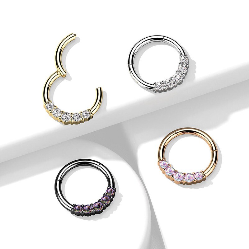 Segmentring mit Zirkonia auf der Vorderseite schwarz