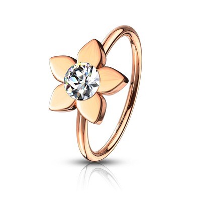 Piercing Ring Blume rosegold