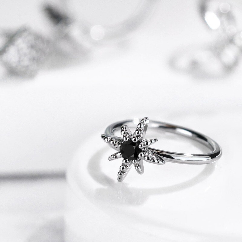 Piercing Ring Winterstern schwarz