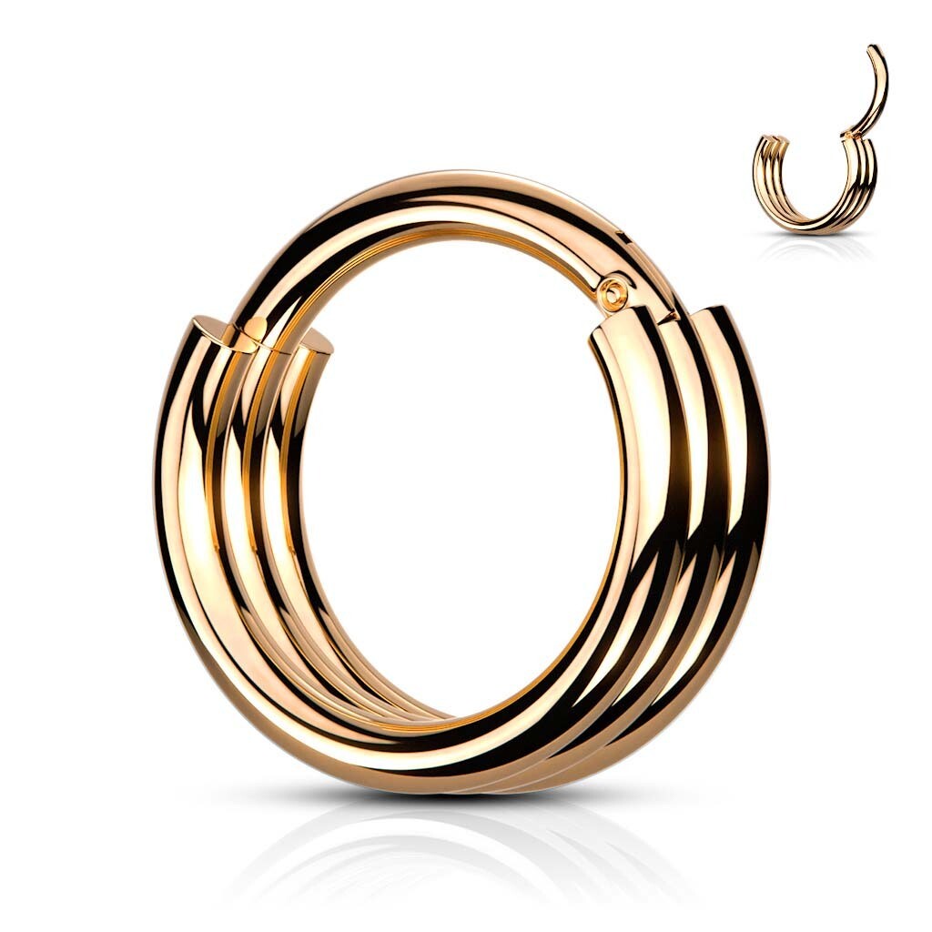 Dreischichtiger Piercing Ring rosegold