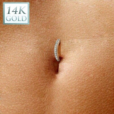 Bauchnabelpiercing Ring 14K Weissgold