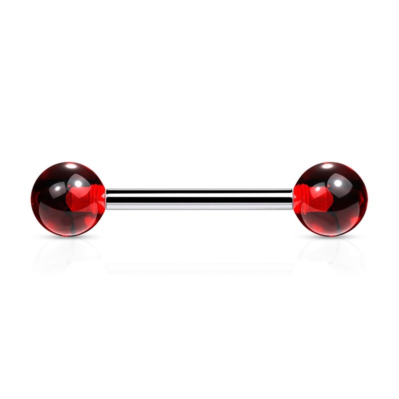 Zungenpiercing Kugeln aus Acryl rot