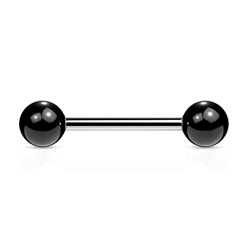 Zungenpiercing Kugeln aus Acryl schwarz