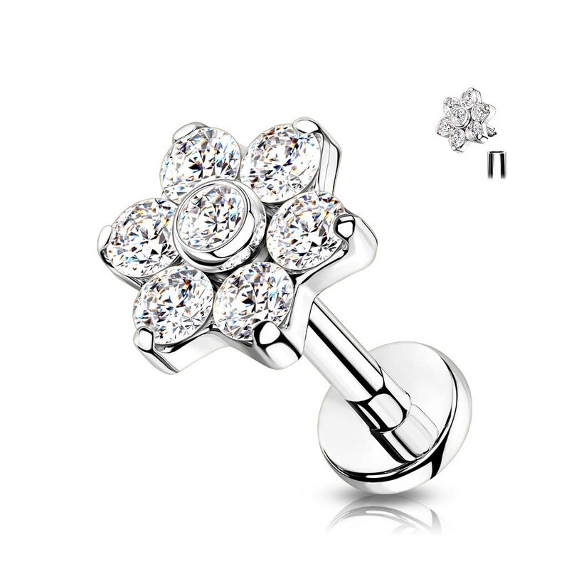 Labret Blume mit sechs Kristallblütenblättern