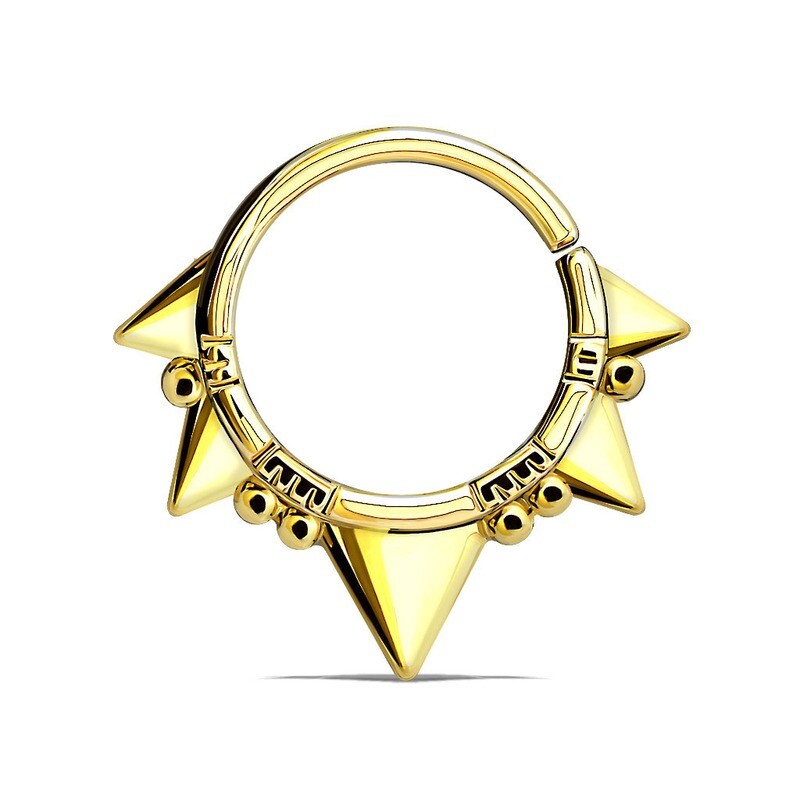 Piercing Ring Stacheln vergoldet