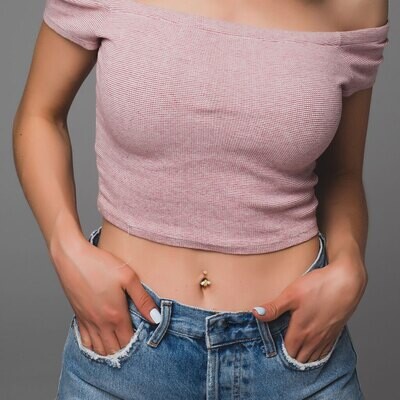 Bauchnabelpiercing Kristall Biene vergoldet