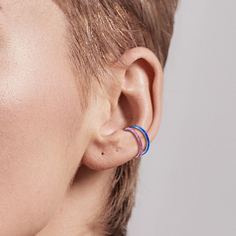 Segmentring mit Opal klappbar aurora borealis
