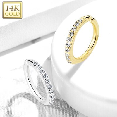 Nasenpiercing Ring aus Weissgold 14K dünn
