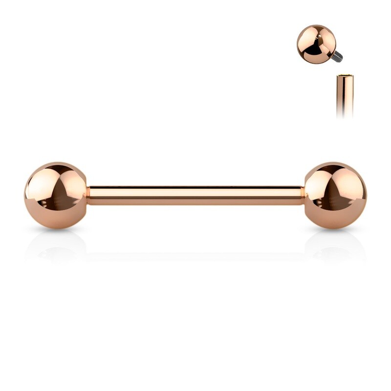 Zungenpiercing aus Titan rosegold