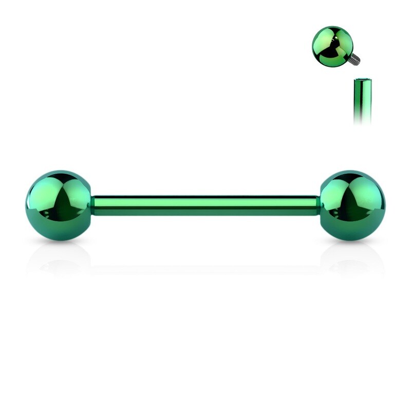 Zungenpiercing aus Titan grün