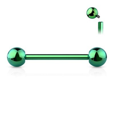 Zungenpiercing aus Titan g23 grün