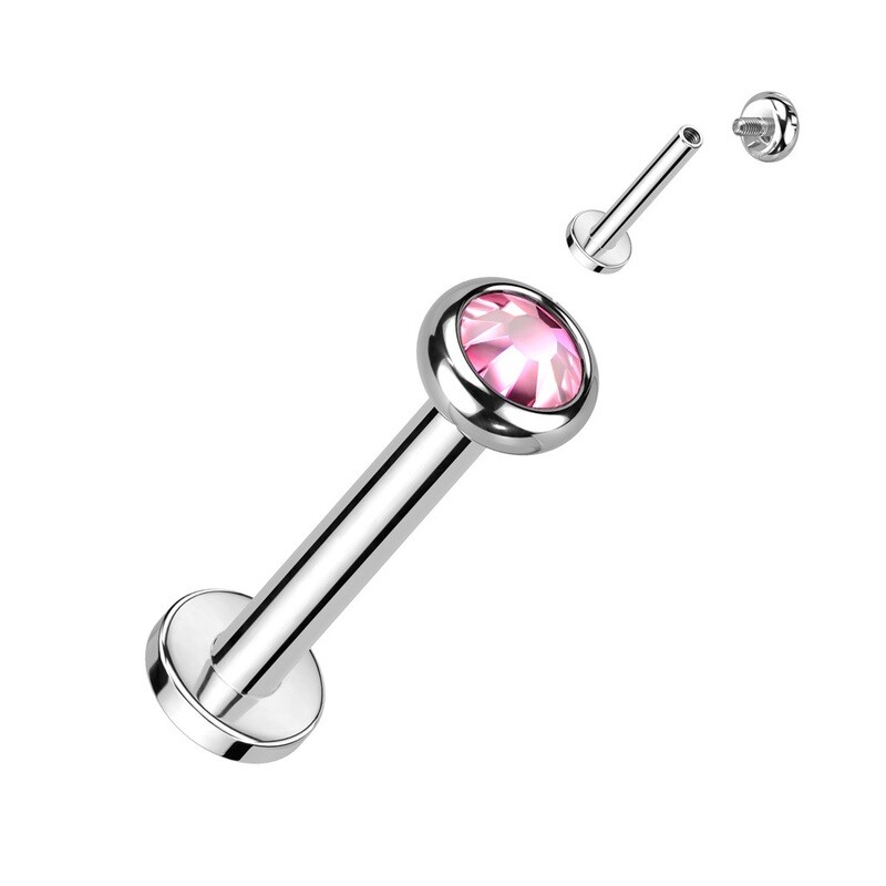 Labret aus Titan und Innengewinde pink