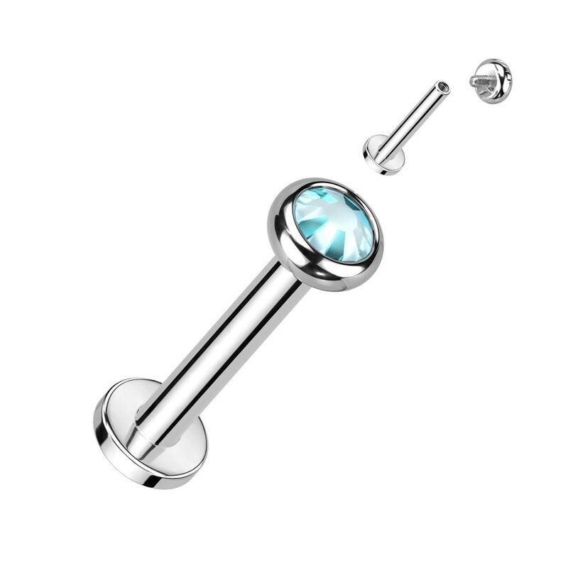 Labret aus Titan und Innengewinde aqua