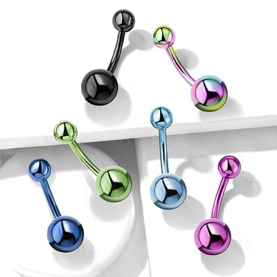 Bauchnabelpiercing Titan eloxiert blau