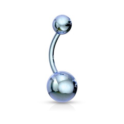 Bauchnabelpiercing Titan eloxiert hellblau