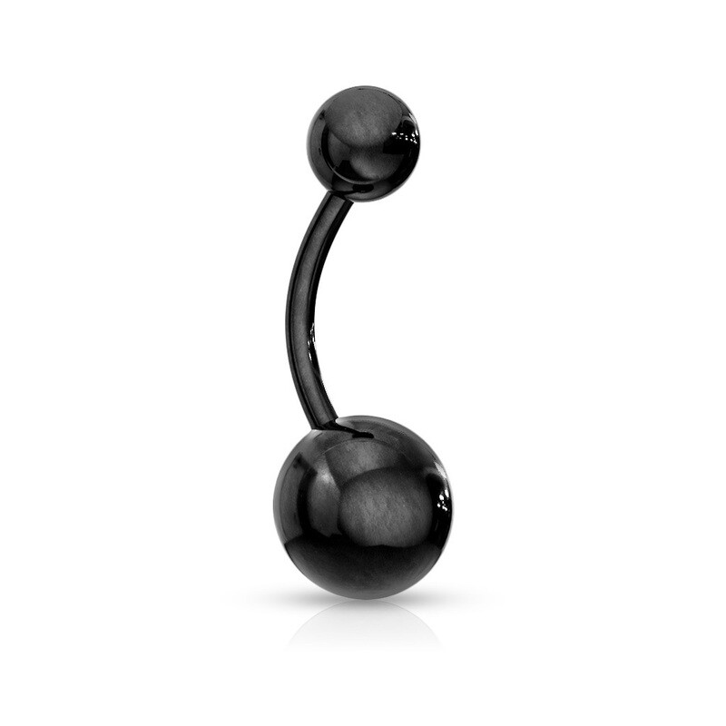 Bauchnabelpiercing Titan eloxiert schwarz