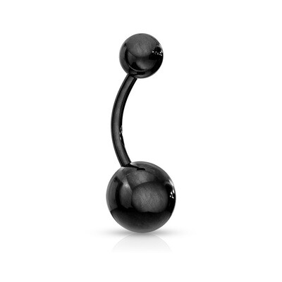 Bauchnabelpiercing Titan eloxiert schwarz