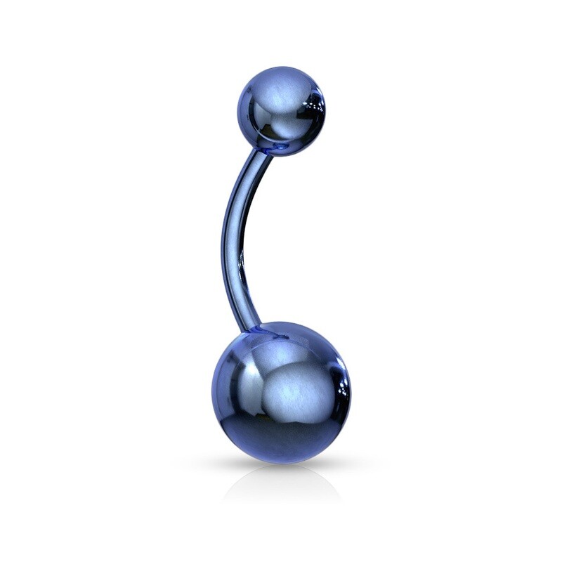 Bauchnabelpiercing Titan eloxiert blau