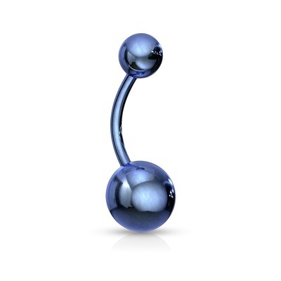 Bauchnabelpiercing Titan eloxiert blau