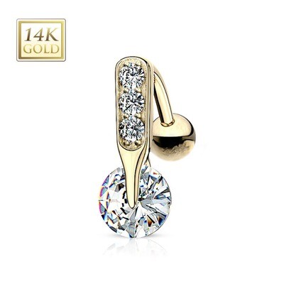 Bauchnabelpiercing mit Anhänger 14K Gold