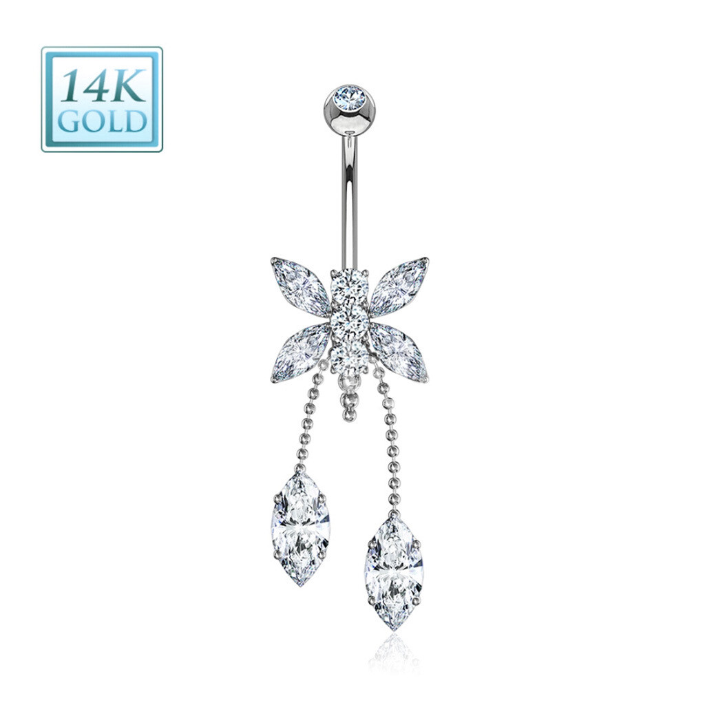 Bauchnabelpiercing Schmetterling 14K