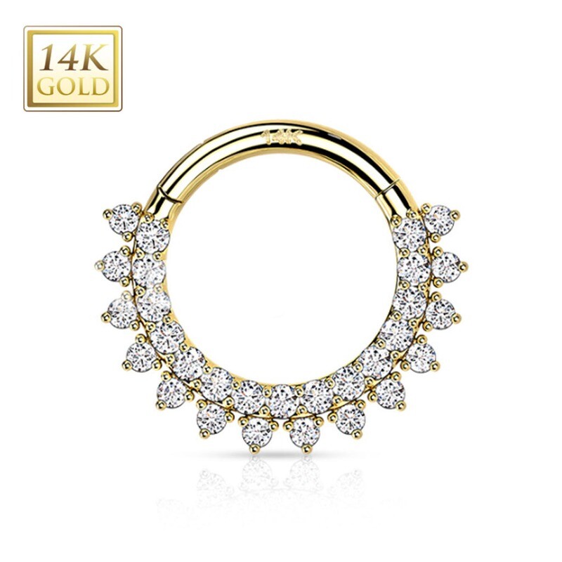 Segment Ring aus 14K Gold Doppelreihe