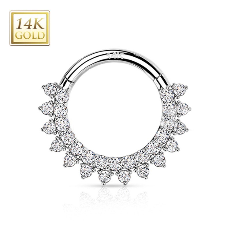 Segment Ring aus 14K Gold Doppelreihe