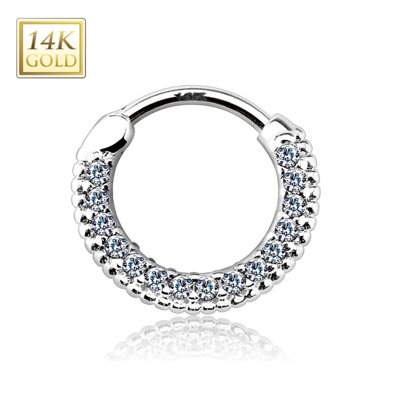 Septum Segmentring aus 14K Weissgold