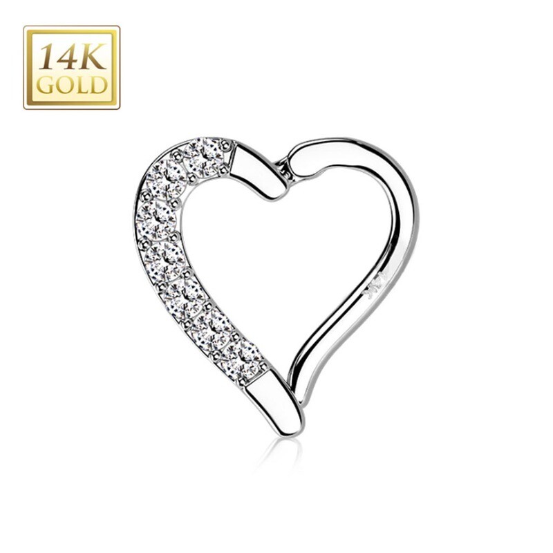 Segmentring aus 14K Gold Herz Daith