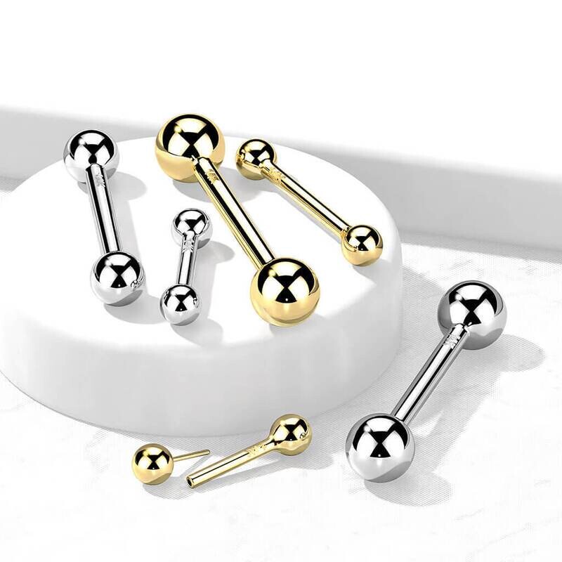 Zungenpiercing 14K Weissgold