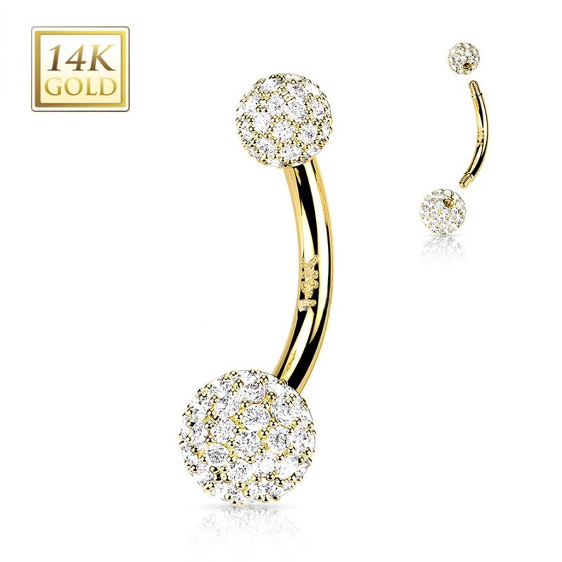 Banane aus 14K und Kristallkugeln