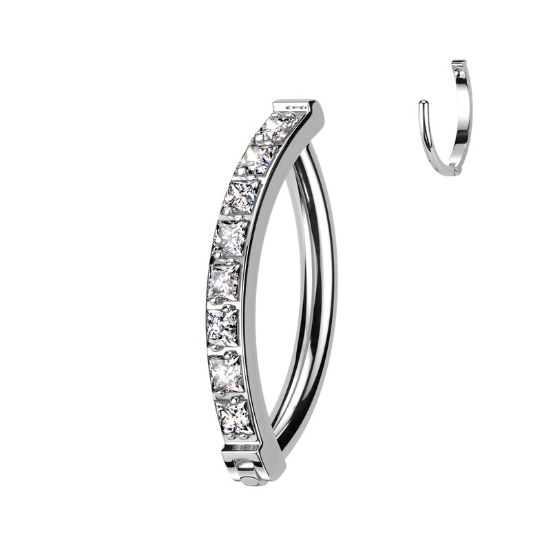 Bauchnabelpiercing Ring quadratische Zirkonia