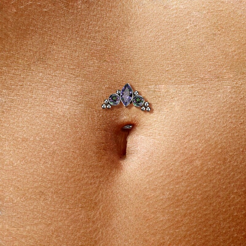 Bauchnabelpiercing umgedreht Vitrail medium
