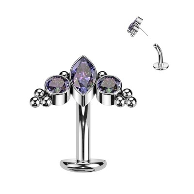 Bauchnabelpiercing umgedreht Vitrail medium