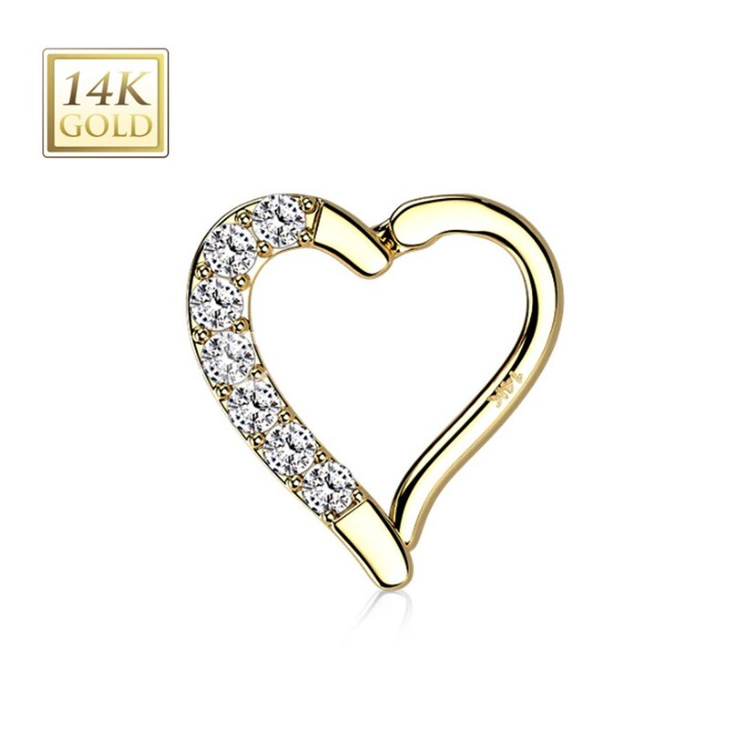 Segmentring aus 14K Gold Herz Daith