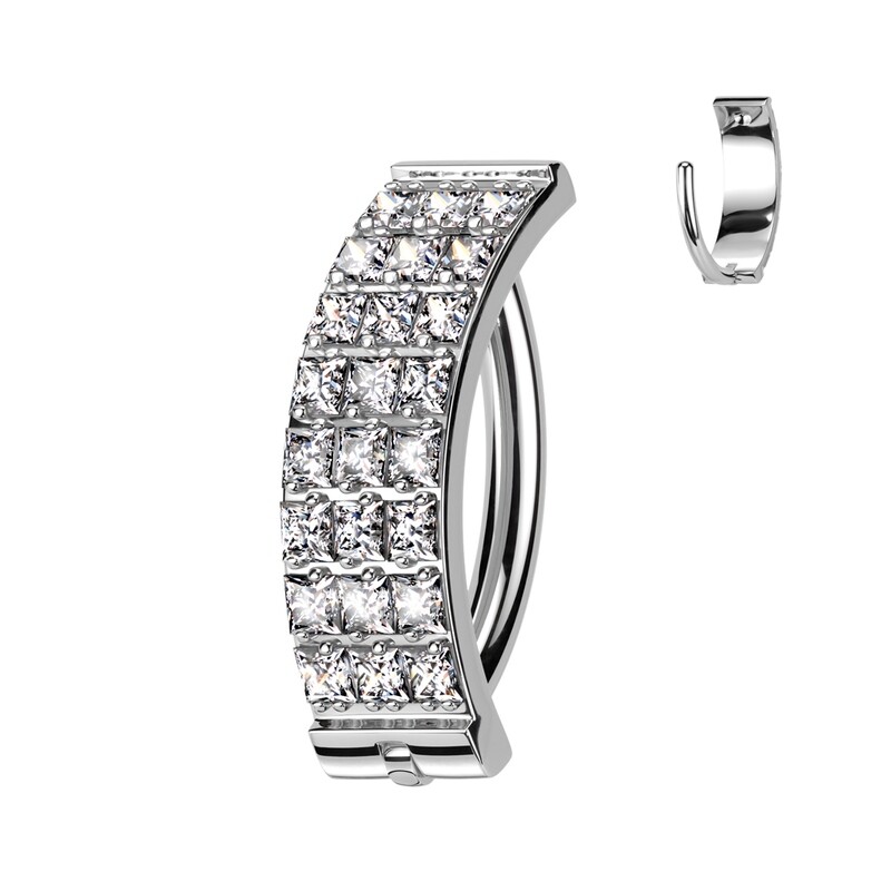 Bauchnabelpiercing aus Titan Dreifach-Kristallbogen