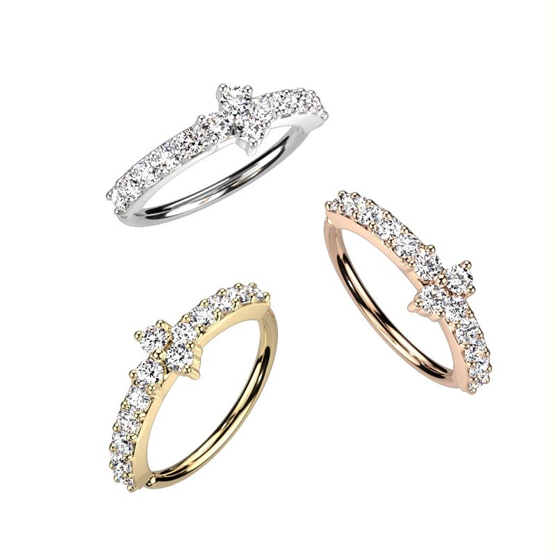 Piercing Ring Zirkon-Galaxie rosegold